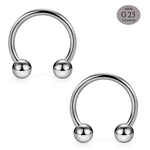 SCERRING 2-8PCS 16G G23 Titanium Horseshoe Septum Ring Nose Rings Hoop Helix Daith Cartilage Tragus Earrings Nipple Eyebrow Body Piercing Jewelry 8mm 10mm 12mm 14mm2