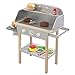 roba BBQ Grill aus Holz, mit 14-teiligem Stoffzubehör, Spielzeug Barbecue Grill für Kinder, Rollenspielzeug für Jungen und Mädchen ab 3 Jahren