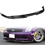 Q1-TECH, Front Bumper Lip fit for Compatible with 2003-2007 Infiniti G35 Coupe / 2-Door Only, Front Lip Spoiler Air Chin Body Kit Splitter Real Carbon Fiber, 2004 2005 2006, STP-Style