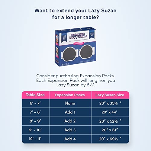 Image of ORIGINAL DARK GRAY - The Lazy Susan Revolution - The First Patented Lazy Susan Turntable Expandable for Rectangular & Oblong Tables - Kitchen & Dining Tables - Great Gift! Parties & Gatherings