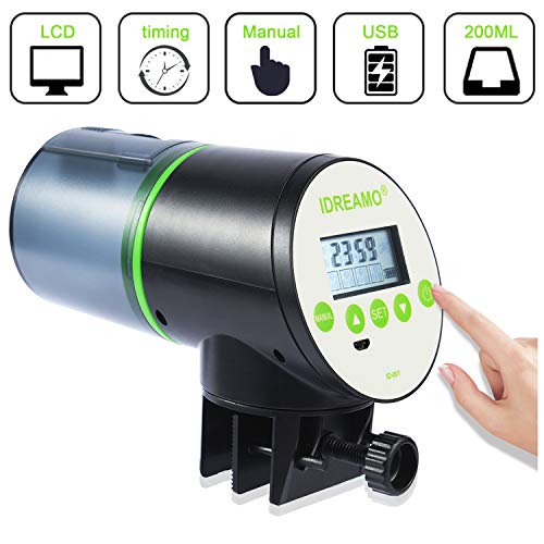 IDREAMO Automatic Fish Feeder, Auto Fish Turtle Feeder for Aquarium and Fish Tank