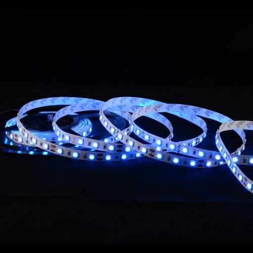 Image of ABI High Brightness Blue Flexible LED Light Strip with AC Adapter, SMD 5050 LED Chips, 5 Meters / 16.4 FT Spool, 12VDC