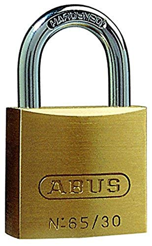 Abus Vorhängeschloss Messing 65/30 - Schlosskörper Aus Massivem Messing - Gehärteter Stahlbügel - Abus-Sicherheitslevel 4
