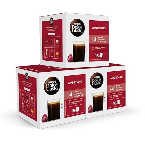 NESCAFÉ Dolce Gusto Lungo Americano - Cápsulas de Café, 48 Cápsulas (3 x 16) - Intensidad 4 - Café 100% Arábica - Originales para cafeteras Dolce Gusto