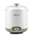 Girmi YG02, Yogurtiera Elettrica con Accessori per Yogurt Greco, Capacità Totale 1,5 litri, 2 Contenitori per utilizzo continuo, Coperchio trasparente con maniglia, Bianco/Verde