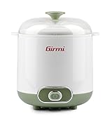 Girmi YG02, Yogurtiera Elettrica con Accessori per Yogurt Greco, Capacità Totale 1,5 litri, 2 Contenitori per utilizzo continuo, Coperchio trasparente con maniglia, Bianco/Verde