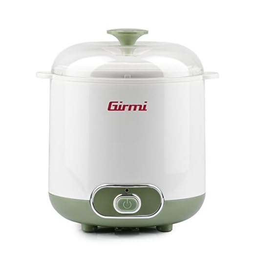 Girmi YG02, Yogurtiera Elettrica con Accessori per Yogurt Greco, Capacità Totale 1,5 litri, 2 Contenitori per utilizzo continuo, Coperchio trasparente con maniglia, Bianco/Verde