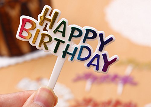 Warmtree Colourful Happy Birthday Cupcake Picks Cake Toppers,Pack Of 50 #TOP1