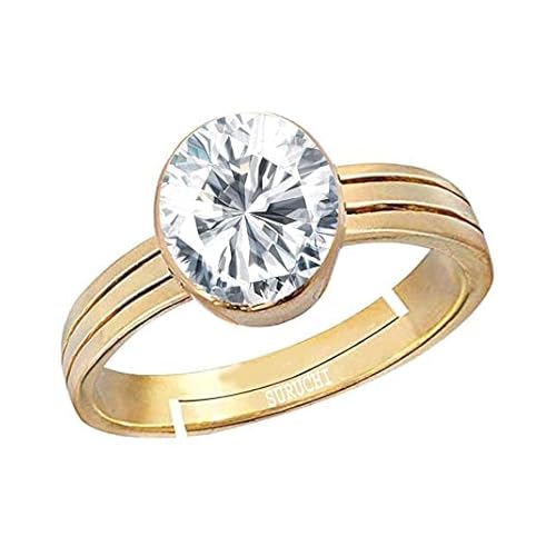Suruchi Gems & Jewels �A�����J���_�C�������h/�W���R�� 8.25 Ratti�܂���7.5�J���b�g �萯�p�F��V�R��� Panchdhatu/5 ���� �����b�L ���߉\�ȃ����O �����p - nv2825