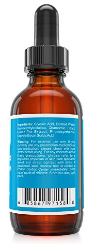 Glycolic Acid 50% Gel Peel With Chamomile And Green Tea Extracts - Professional Grade Chemical Face Peel For Acne Scars, Collagen Boost, Wrinkles, Fine Lines - Alpha Hydroxy Acid - 1 Bottle Of 1 Fl Oz #TOP6