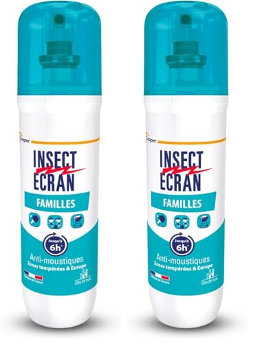 INSECT ECRAN - Anti-moustiques - Spray répulsif peau - Protection contre les piqûres de moustiques - Familles - 100 ml (Lot de 2)