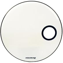Aquarian Drumheads SMPTCC18BWH Offset Ported Bass 18-inch Bass Drum Head, goss white