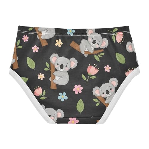 Girls Underwear Toddler 2t Cotton Girl Panties Cute Florals Underpants Briefs Cute Cartoon Koalas Pastel Floral2