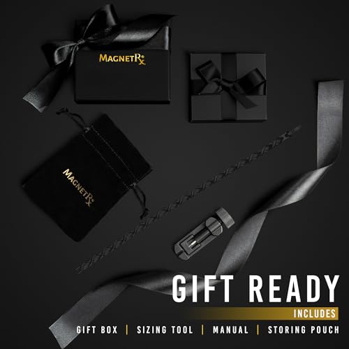 Image of MagnetRX Womens Magnetic Ankle Bracelet - Ultra Strength Magnetic Anklets with 34 Magnets - Titanium Ankle Bracelets for Women (Black)