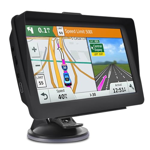 GPS Navigator for Car2025 Latest 7-Inch Lifetime Free North America Map Updates, Speed Limit Alerts, and Red Light Camera Warnings. Universal GPS Navigation System for Most Vehicles.