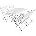 Produktbild lingjiushopping Holz-Esszimmer-Set, 5-teilig, weiß, Acacia Material: Acacia Holz lackiert Farbe: weiß