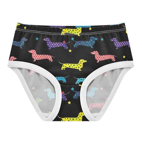 Cotton Girls Underwear Toddler Colorful Dachshund Polka Dots Black Panties Little Girl Fun Print Briefs Underpants 2t