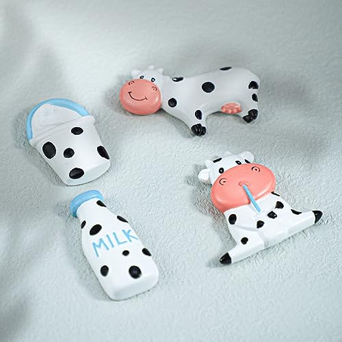 Imanes decorativos de vaca y botella de leche 3D set de 4 miniatura 2