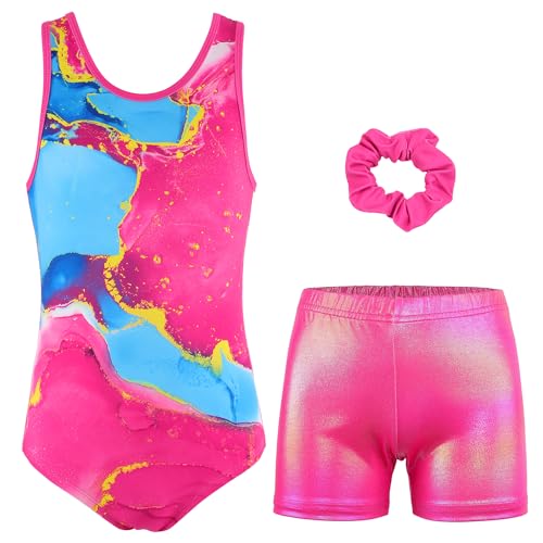 Gymnastics Leotards for Girls with Shorts Sparkly Ballet Dance Activewear