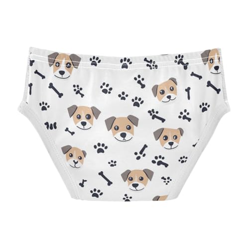 Wusikd Cute Dog Faces Boys' Underwear Cotton Paw Prints Boys Briefs Soft Toddler Underwear 2T2