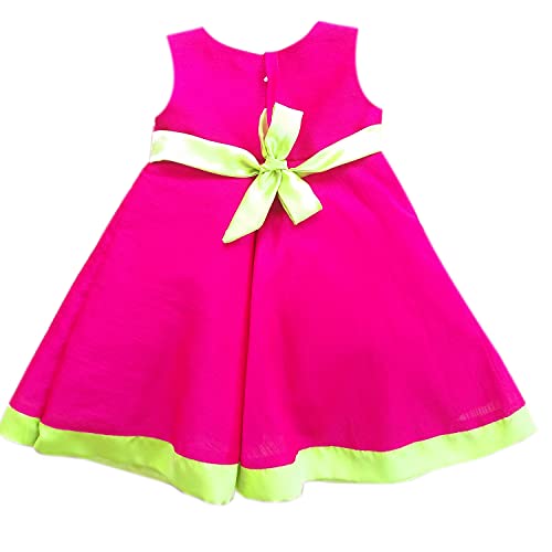 Image of Stanwells Kids Baby Girls Frocks Knee Length Birthday Net Flared Ruffle Pattern Sleeveless Traditional Beautiful Sun Flower Western Frock Princess Dress for Girls