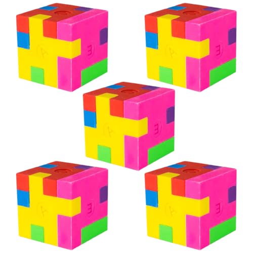 NOPKESV 5 Stück Würfelpuzzle Eraser Radiergummi Kinder Puzzle Geeignet als mitgebsel kinder Give aways kindergeburtstag Kindergeburtstag gastgeschenke