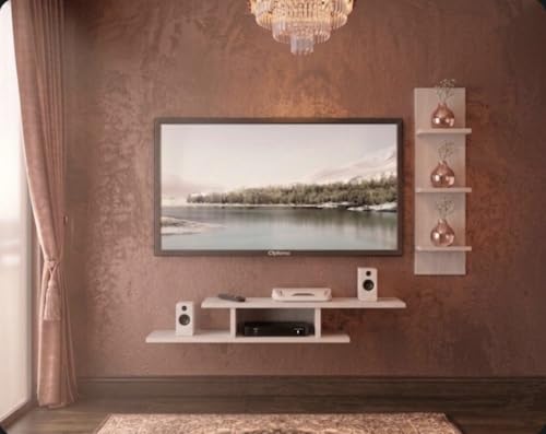 Image of Bros Moon Engineered Wood 48 inches Base TV Stand with Storage Shelf and Foot Pad Entertainment Console for Set Top Box, Books & Decor, Wenge White Finish (Suits tv Upto 48 inches)