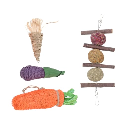 Kisangel 1 Juego Juguetes de Limpieza de Laberinto Conejos Juguetes para Ratas Juguetes para Masticar Ratas Oso Conejito Molar Juguetes Mascota hámsteres Juguetes molares de Madera