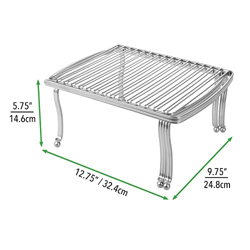 Mdesign Expandable Wire Metal Kitchen Cabinet Shelf Rack - Adjustable Pantry, Countertop, Cupboard Shelf Organizer - Dish And Plate Storage Space-Saver, Hyde Collection, 2 Pack/4 Pieces, Silver #TOP5
