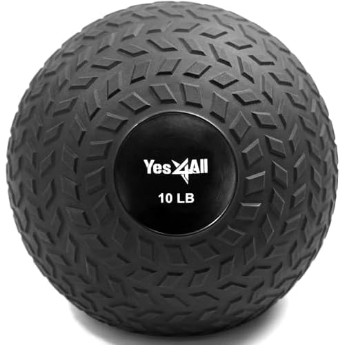 Yes4All Slam Ball, 10-40lb Medicine Ball, Durable PVC Sand Filled Workout Dynamic Weighted Balls for Exercise Core Strengthen