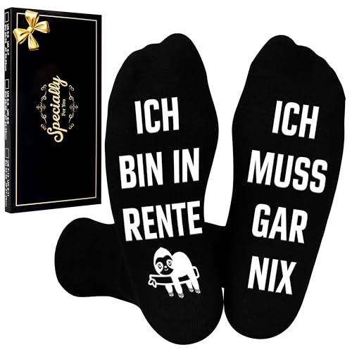 Belloxis Rentner Geschenk Mann Socken Herren 43-46 Abschiedsgeschenk Kollegen Rente Ruhestand Geschenk Abschied Kollegin Renteneintritt Geschenk Männer Geschenke für Papa Opa Stoppersocken Herren