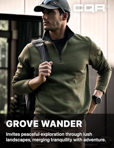 Cqr HKZ303 Men'S Thermal Fleece Quarter Zip Sweater, Outdoor Lightweight Long Sleeve Pullover thumb #3