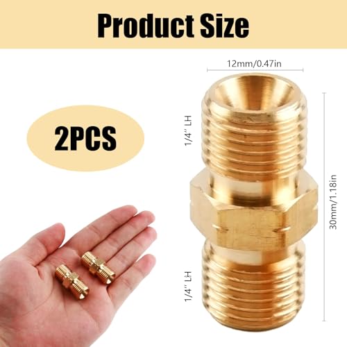 2 Stück Messing Gasschlauch Verbinder 1/4, Propan Acetylen Gasschlauch 1/4 Gasflaschen Adapter Gas Schnellkupplung, Doppelnippel 1/4 Zoll für Mit Schnellkupplung für Camper Outdoor