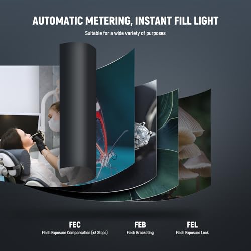 Image of NEEWER RF1-N Marco Ring Flash Light Compatible with Nikon Camera, 76Ws GN15 5600K TTL Lighting 1-1 /128 Output Front /Rear Curtain Sync Color Gels, Lens Adapter Rings for Macro Photography Studio Photo