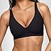 OEAK Womens Deep V Bras Wireless Comfortable Bra Supportive No Underwire Bras Tshirt Push Up Bralettes Plunge Seamless Bra Black M