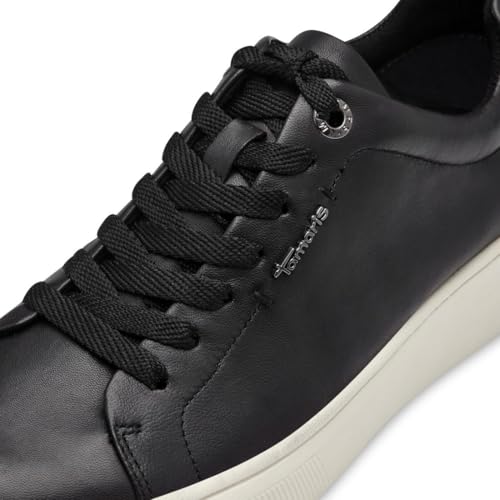 Tamaris Damen Sneaker Leder, schwarz, 37 EU – Ansicht 2