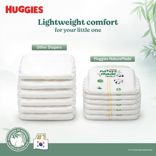 Image of Huggies Naturemade Premium Ultra-thin Bamboo diapers XL 20pc,12hr lock