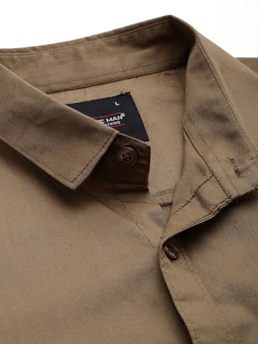Image of Majestic Man Slim Fit Pure Cotton Half Sleeve Solid Casual Shirt