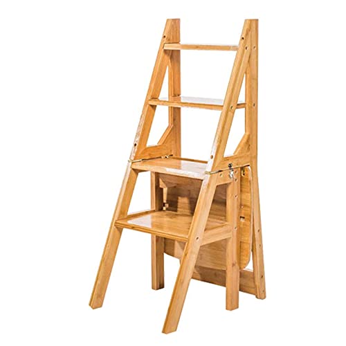 Tabouret d'escalade d'intérieur en bois avec 4 marches multifonctions
