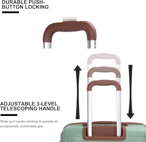 Travelhouse 5 Piece Luggage Sets with Spinner Wheels, Hardshell PP Suitcase Set with Tsa Lock, Lightweight Hardside Travel Suitcases with Waterproof Duffle Bag for Men Women 5