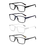 JAWSOCK 4 packs of blue block reading glasses (male and female), computer reader, UV block glasses (1.75x)