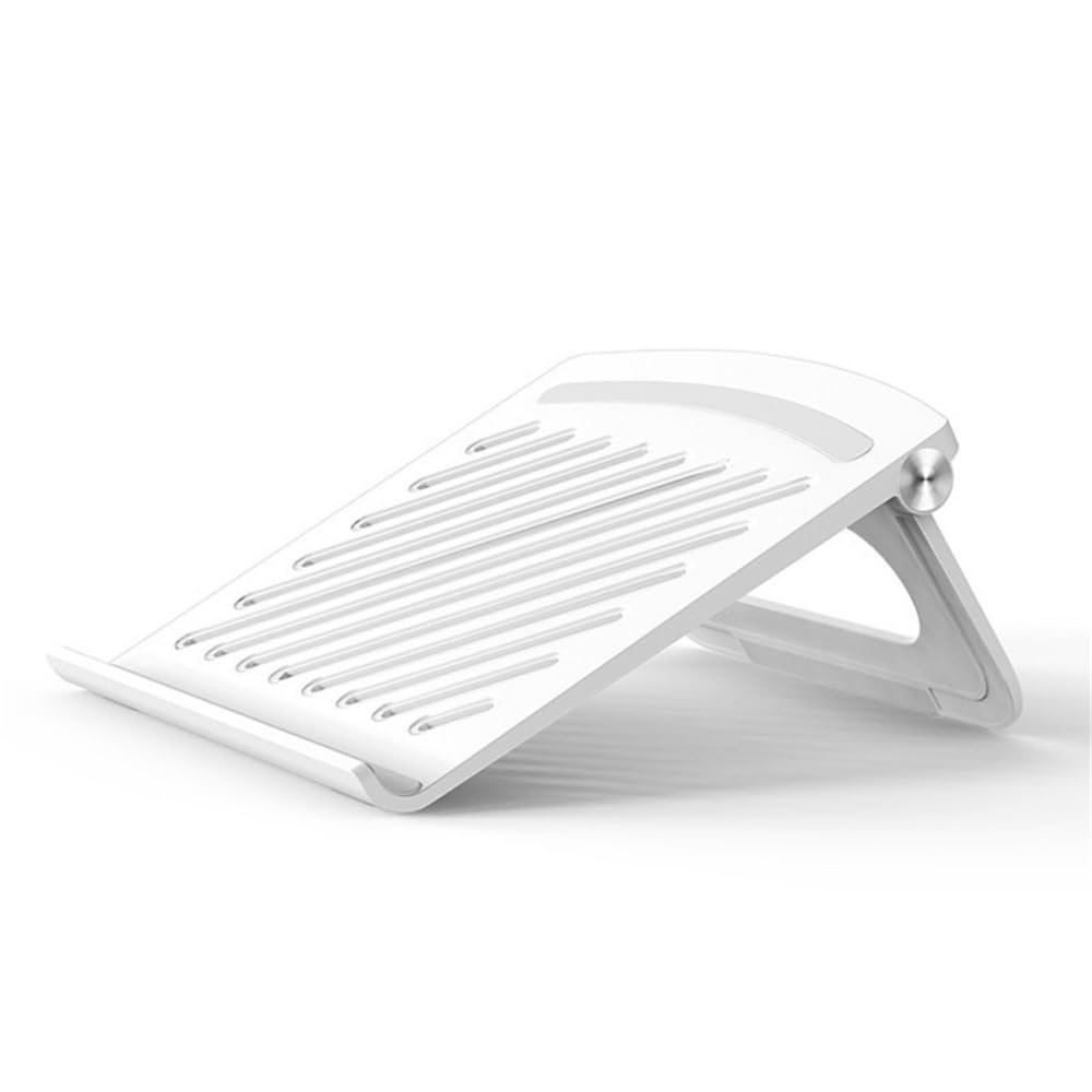 Soporte elevador para portátil blanco con sistema de ventilación y plegado 8