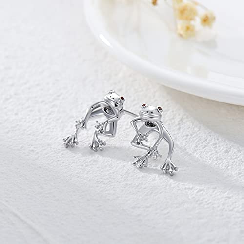 Frog Earrings 925 Sterling Silver Stud Earrings Cute Fun Funny Earrings Animal Earrings Frog Jewelry for Women3