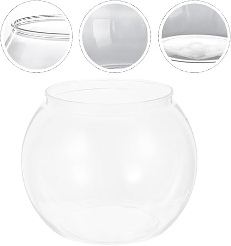Miniatura 3 de Ipetboom Pescadera de plástico  5.5 x 4.5 pulgadas redondo para pecera irrompible  Jarrón hidropónico de globo transparente, maceta hidropónica,