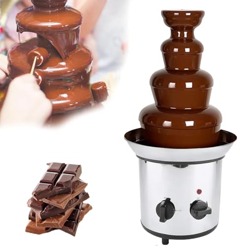 Máquina de Fuente de Chocolate de 4 Niveles, derretidora eléctrica de Chocolate, chocolatera con luz indicadora LED, Temperatura Ajustable para Fiestas de cumpleaños, Bodas y Fiestas en casa.