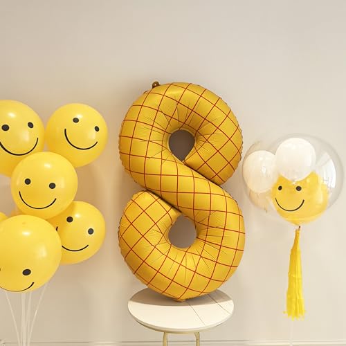 Image of 40 inch Matte Yellow Balloons Toy Inspired Story Theme party Supplies Digital 8 | Number Birthday Decoration, Cowboy Decorations Western, Cowgirl Party Balloon