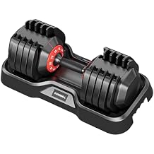 1pc Adjustable Dumbbells 55lbs Weight,10 in 1 Single Black adjustable Dumbbell 55lb for Men and Women Home Gym, Full Body Workout Fitness, Fast Adjust by Turning Handle 10 Gears/55 LB