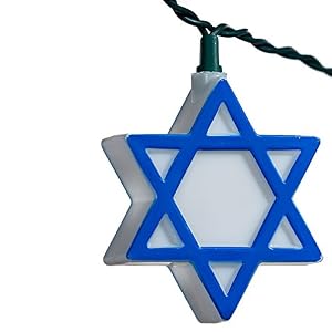 Kurt Adler UL 10-Light Hanukkah Star of David Light Set Kurt Adler UL 10 Light Hanukkah Star of David Light Set