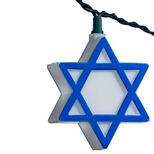Kurt-Adler-UL-10-Light-Hanukkah-Star-of-David-Light-Set Kurt Adler UL 10 Light Hanukkah Star of David Light Set