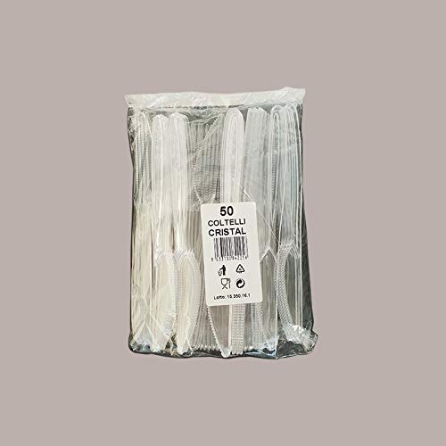 Lucgel Coltelli Rigidi Trasparenti Monouso PS 19cm 50 pezzi